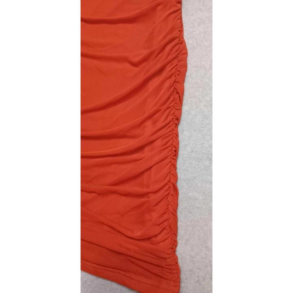 NWT! Merokeety One Sleeved Dress Size M Burnt Orange Color Beautiful Casual Mesh - Picture 4 of 10